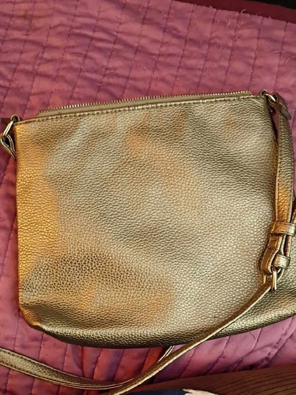 Tahari Metallic Silver Crossbody Bag